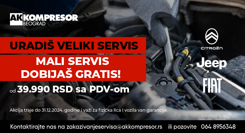 Uradi veliki servis mali dobiješ gratis